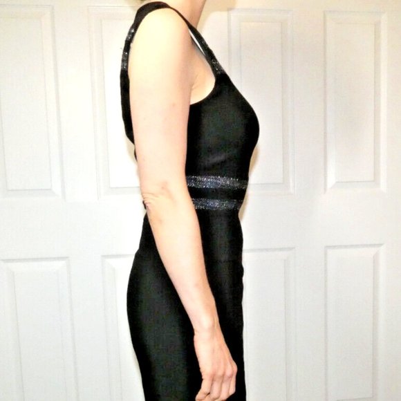 WHBM Dress size 8 Black Glitter Accent Sleeveless Shift Business Office Party - Picture 5 of 11